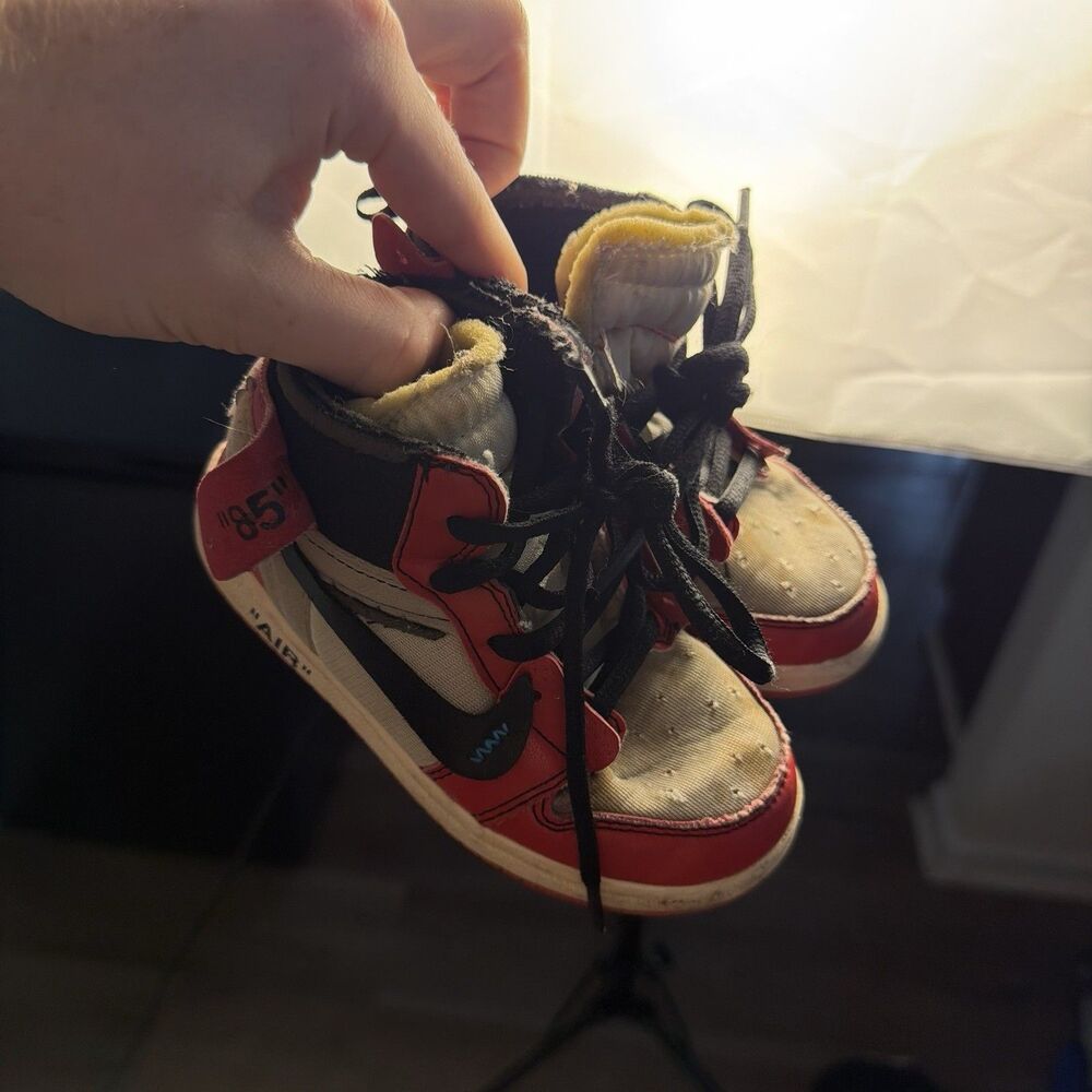 Nike Off White Jordan 1 High OG Shoes Kids Size 9C